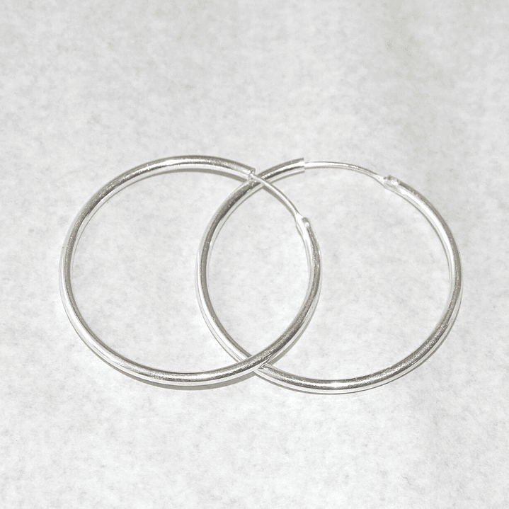 Aros De Plata 925 Argollas 30mm 3
