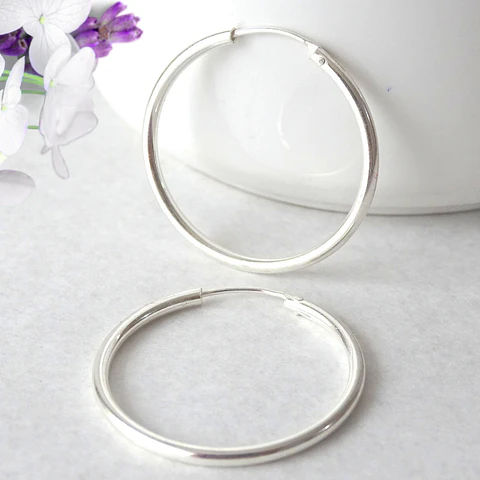 Aros De Plata 925 Argollas 30mm