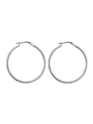Aros De Plata 925 Argollas Satinadas 30mm