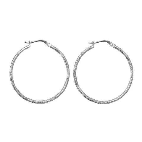 Aros De Plata 925 Argollas Satinadas 30mm