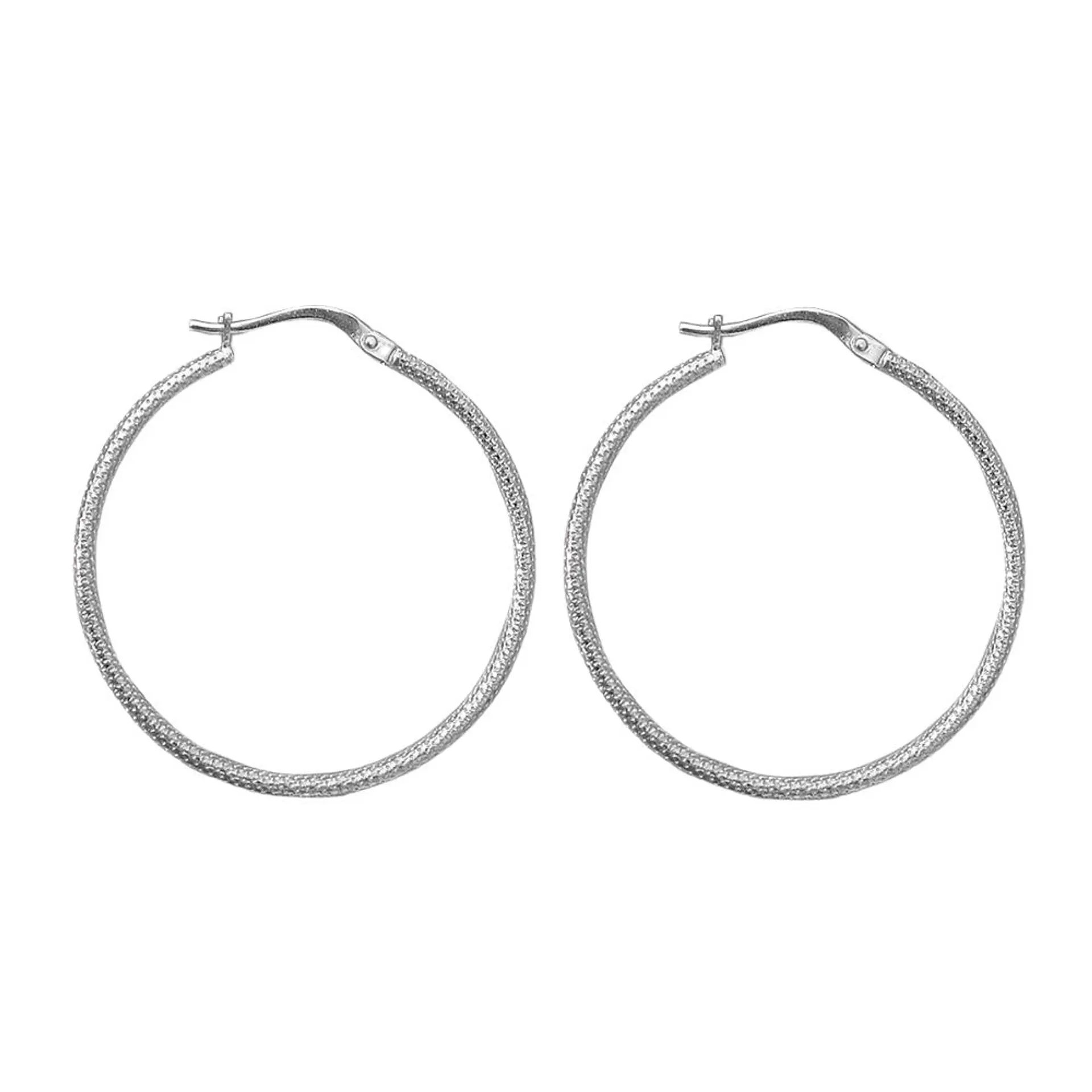 Aros De Plata 925 Argollas Satinadas 30mm 1