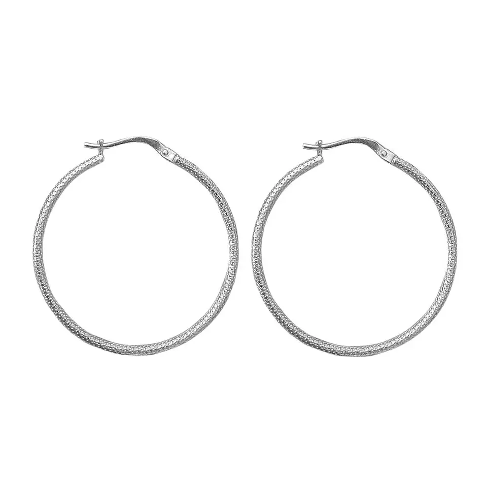 Aros De Plata 925 Argollas Satinadas 30mm 1