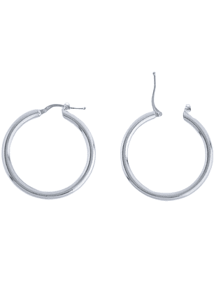 Aros De Plata 925 Argollas Gruesa 30mm 