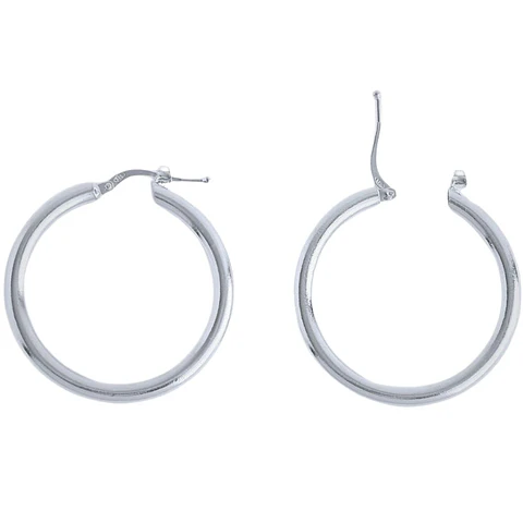 Aros De Plata 925 Argollas Gruesa 30mm 