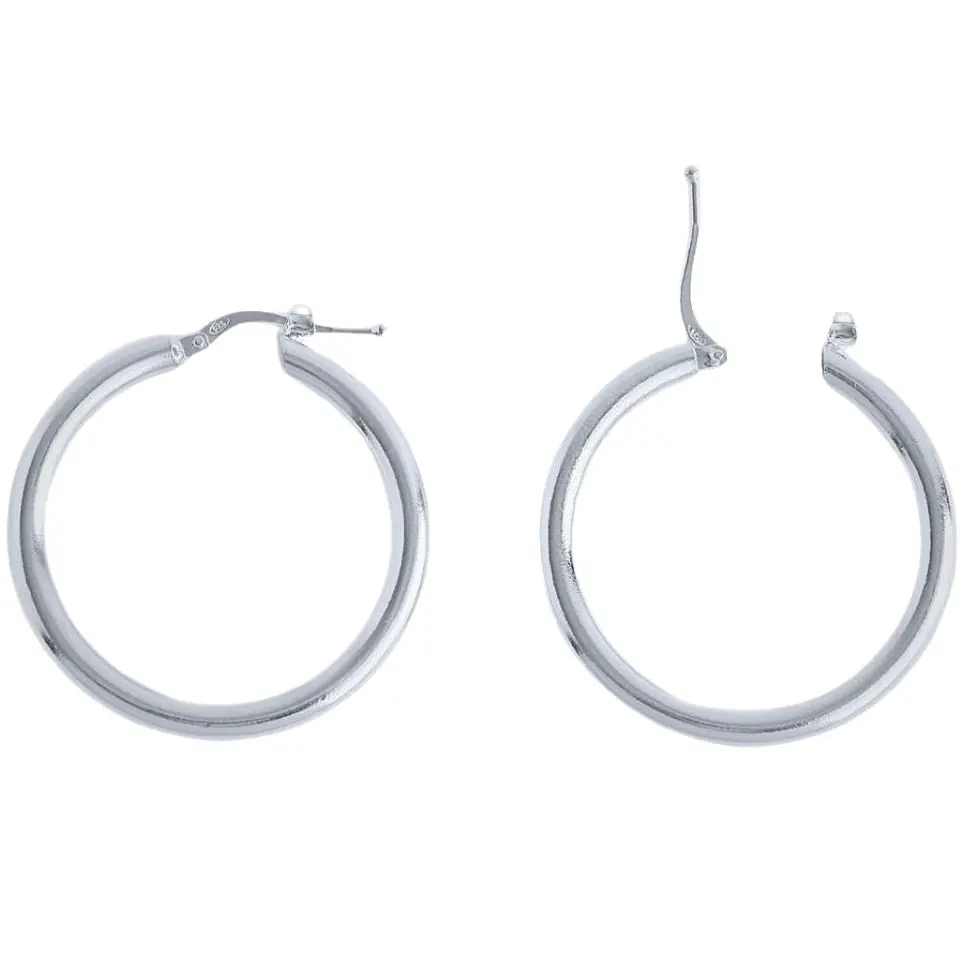 Aros De Plata 925 Argollas Gruesa 30mm  1