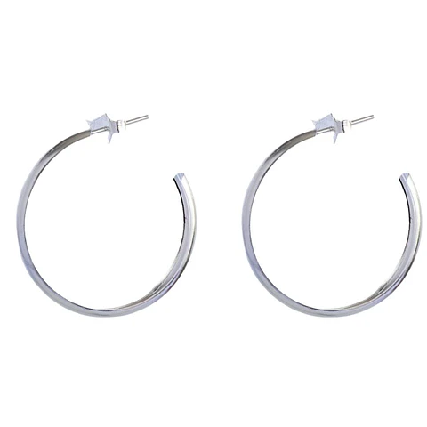 Aros De Plata 925 Argollas Lisa T 30mm  