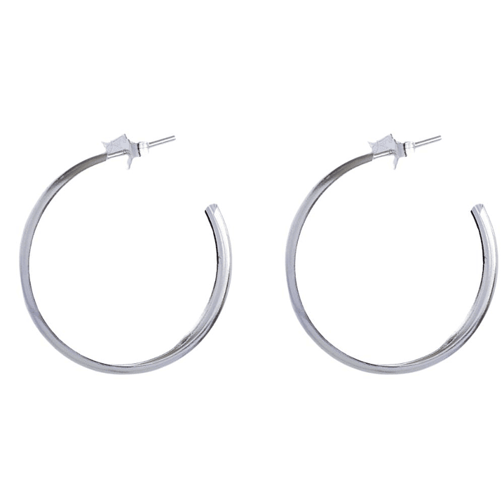 Aros De Plata 925 Argollas Lisa T 30mm   1