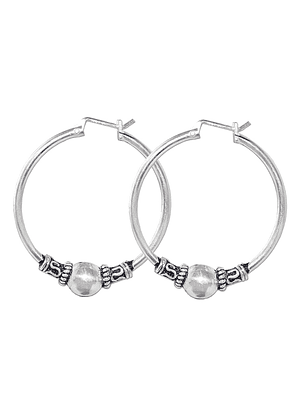 Aros De Plata 925 Argollas Bali 35mm 