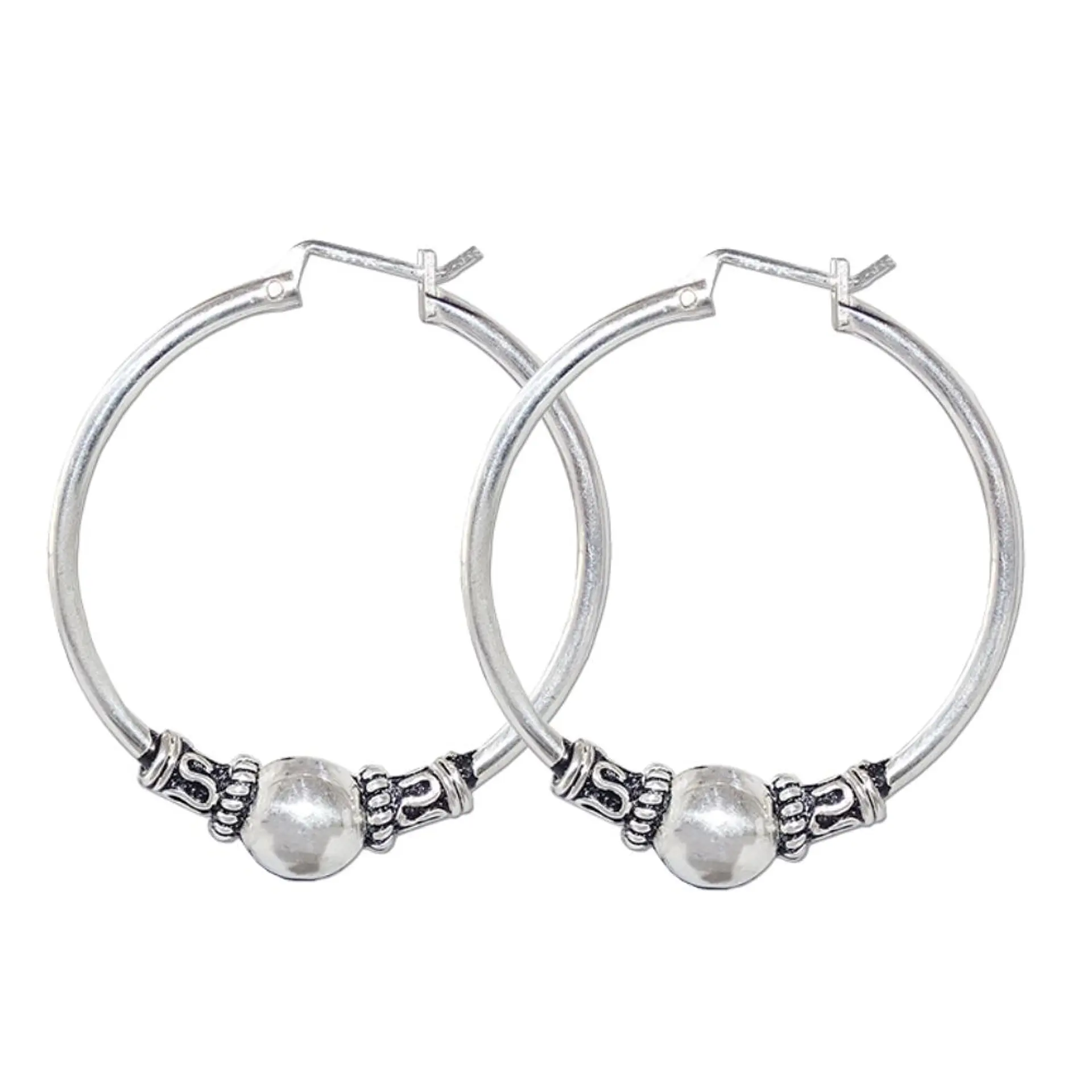 Aros De Plata 925 Argollas Bali 35mm  1