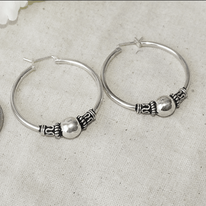 Aros De Plata 925 Argollas Bali 35mm  3