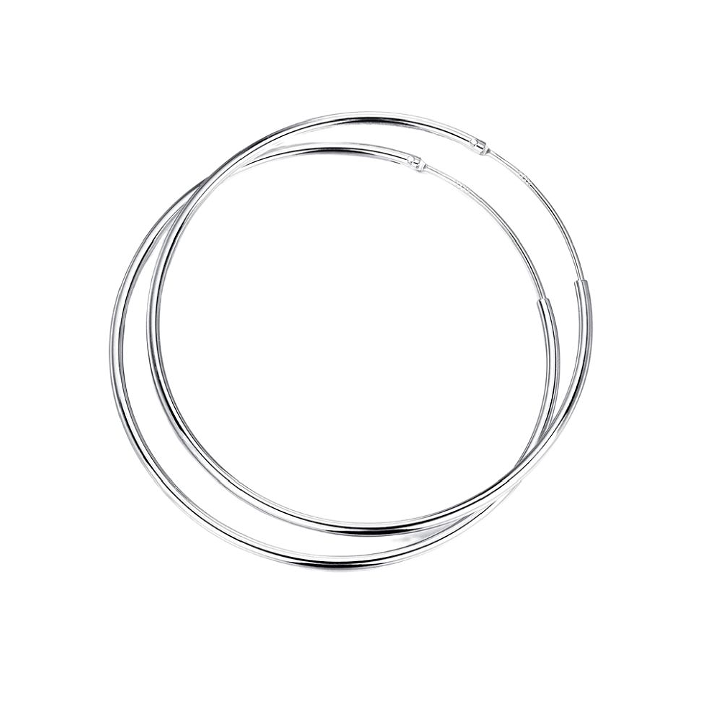 Aros De Plata 925 Argollas 40mm 1