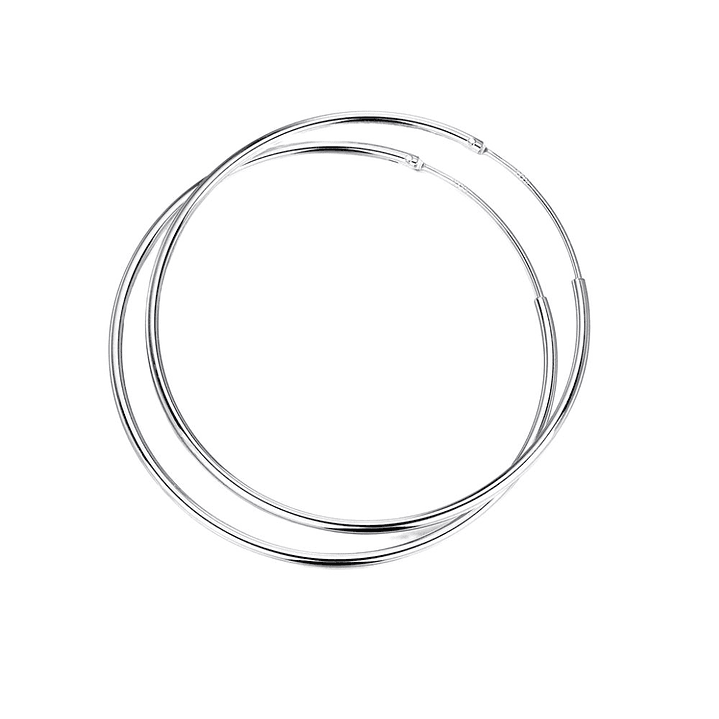 Aros De Plata 925 Argollas 40mm 1