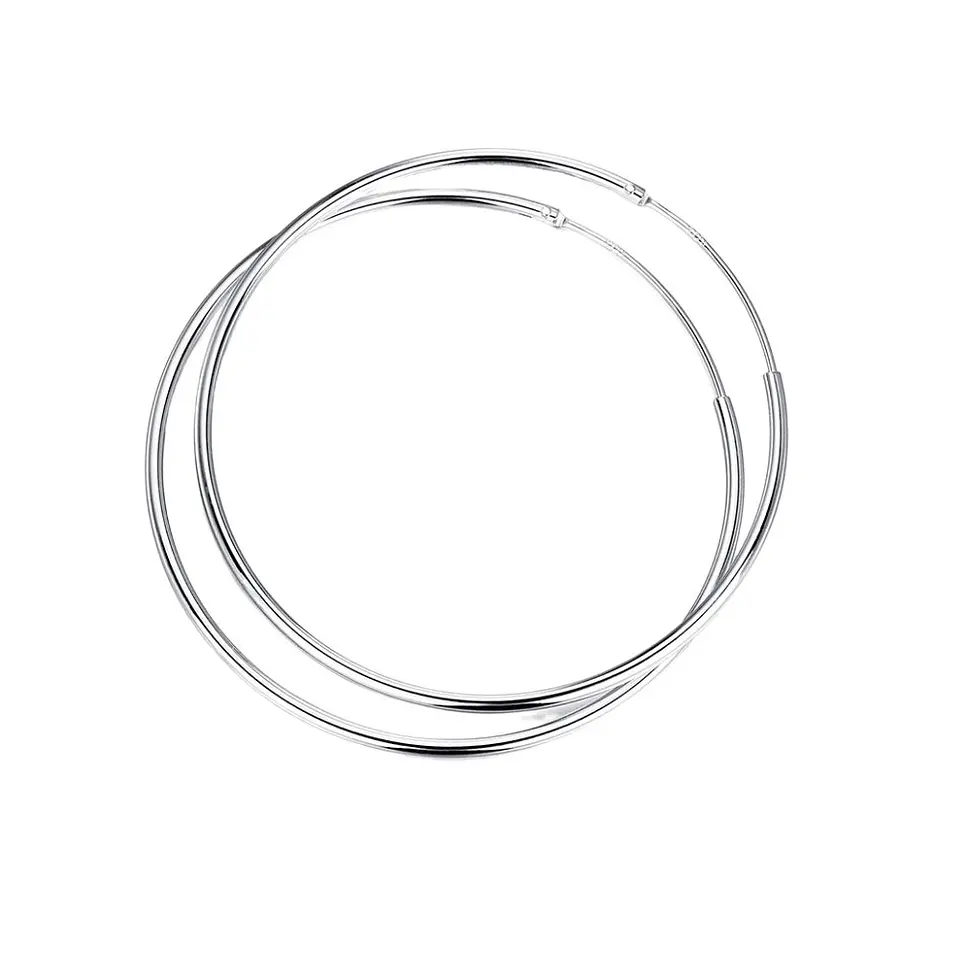 Aros De Plata 925 Argollas 40mm 1