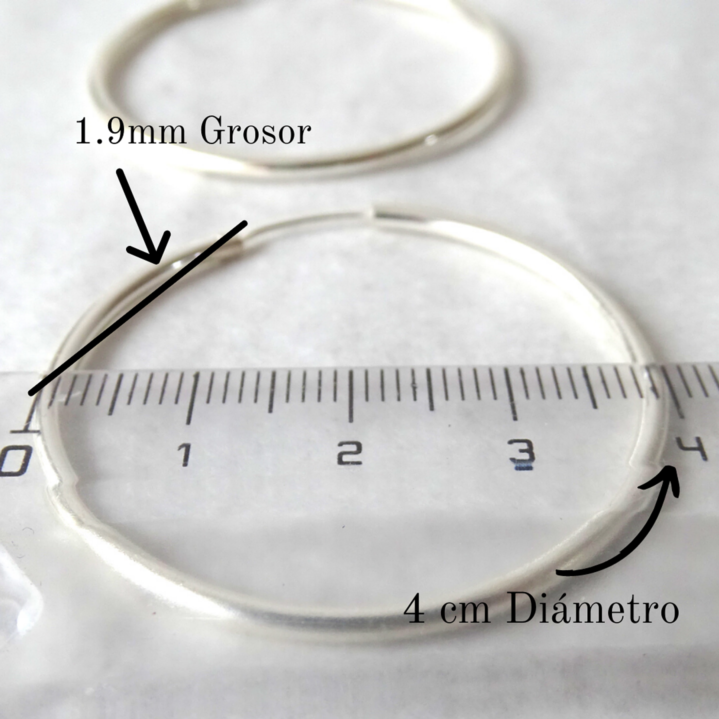 Aros De Plata 925 Argollas 45mm 3