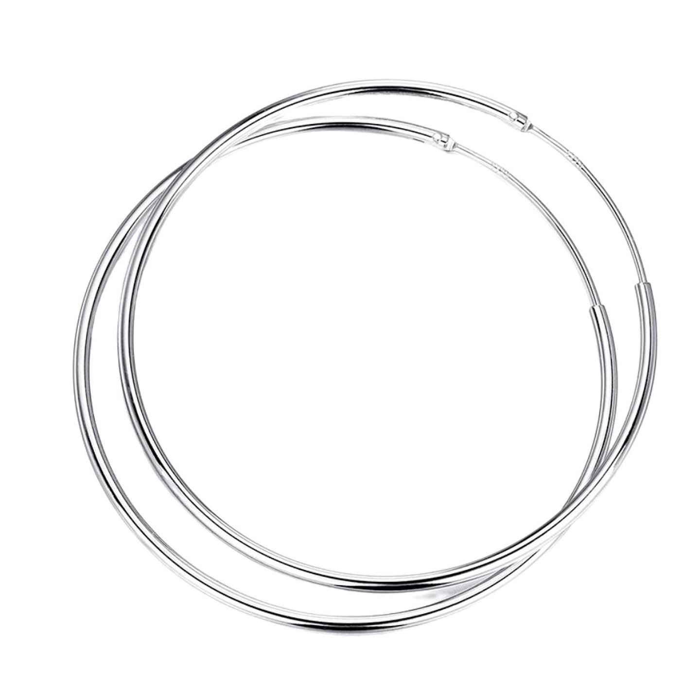 Aros De Plata 925 Argollas 50mm 1