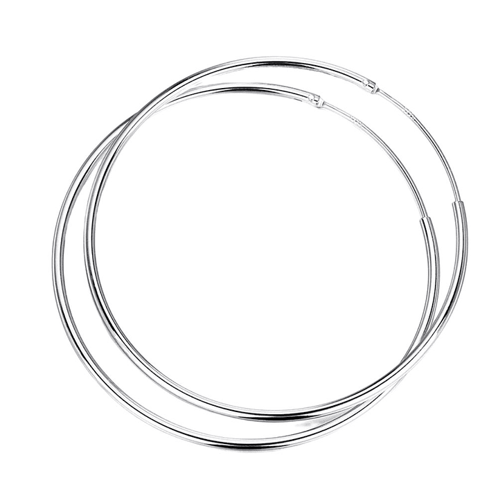 Aros De Plata 925 Argollas 50mm 1