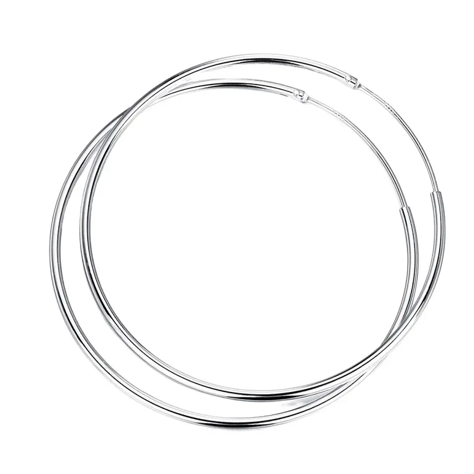 Argollas Lisas Plata 925 · 50 mm 1