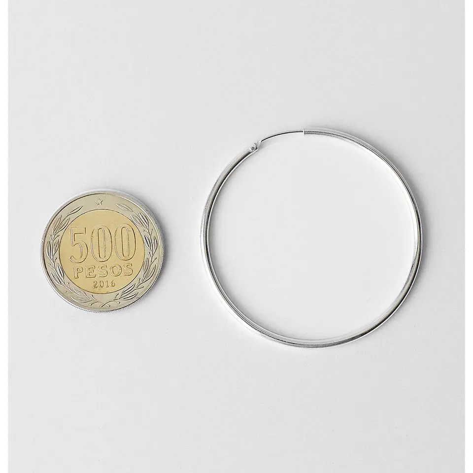 Argollas Lisas Plata 925 · 50 mm 3