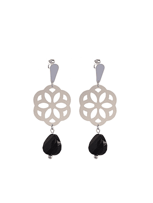 Aros De Plata Baris Black G.