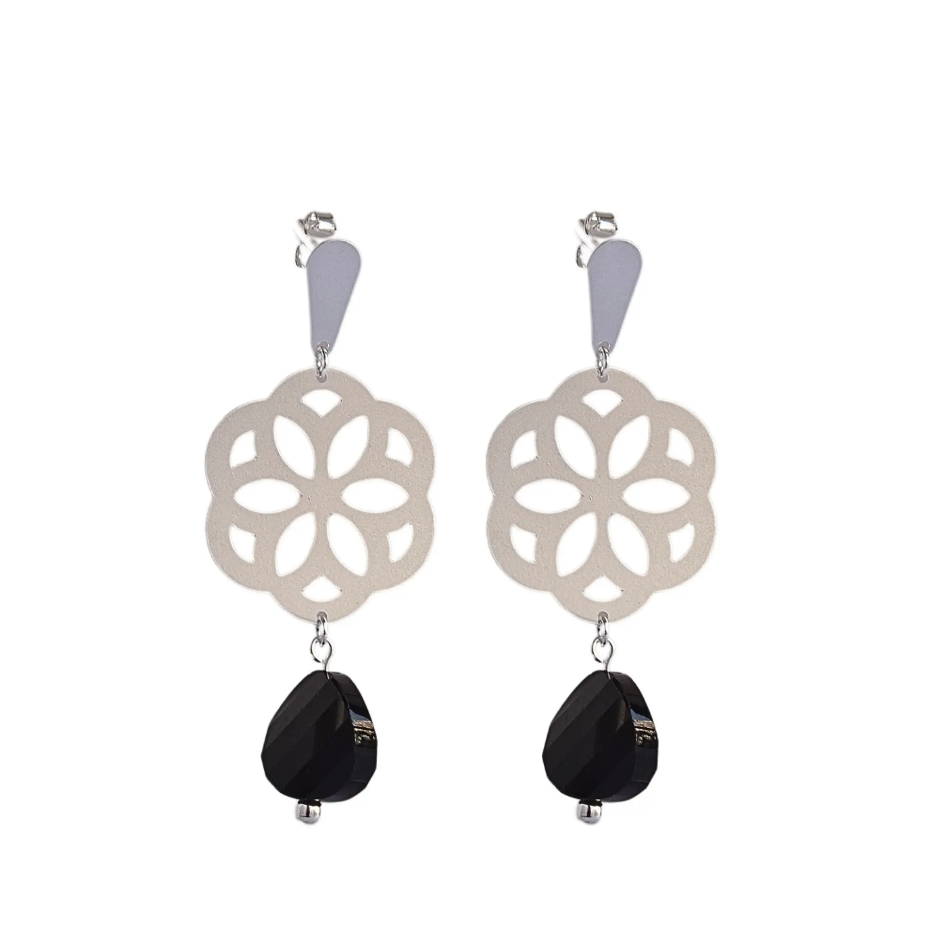 Aros De Plata Baris Black G. 1