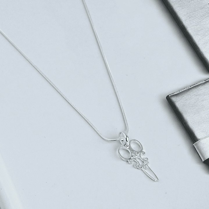 Cadena De Plata 925 Cola de Raton & Tijeras Estilista 3