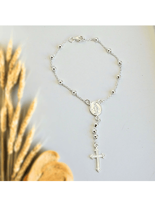 Pulsera De Plata Ley 925 Rosario