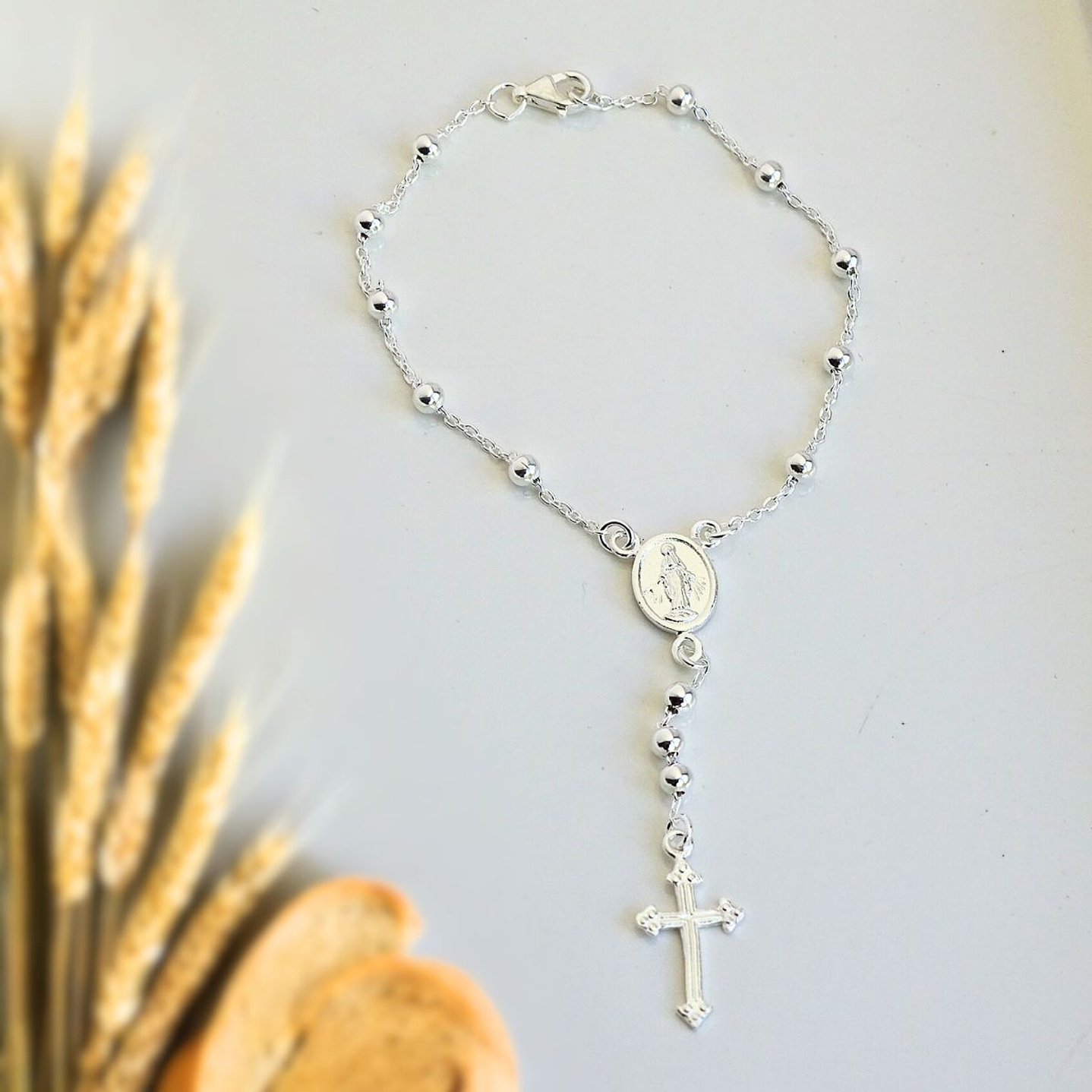 Pulsera De Plata Ley 925 Rosario 2