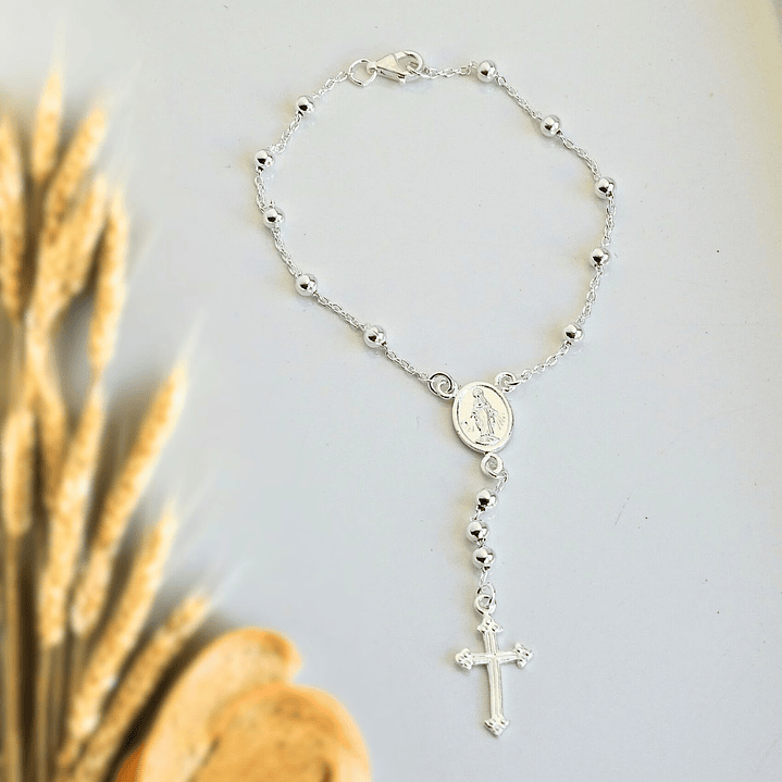 Pulsera De Plata Ley 925 Rosario 2