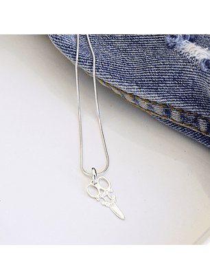 Cadena De Plata 925 Cola de Raton & Tijeras Estilista