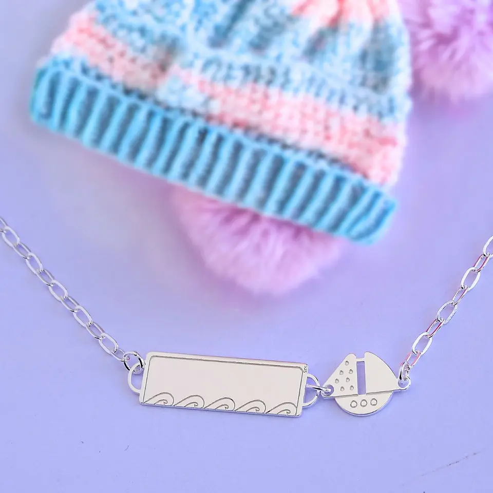 Pulsera Piocha de Plata Pequeño Capitan Personalizada 3