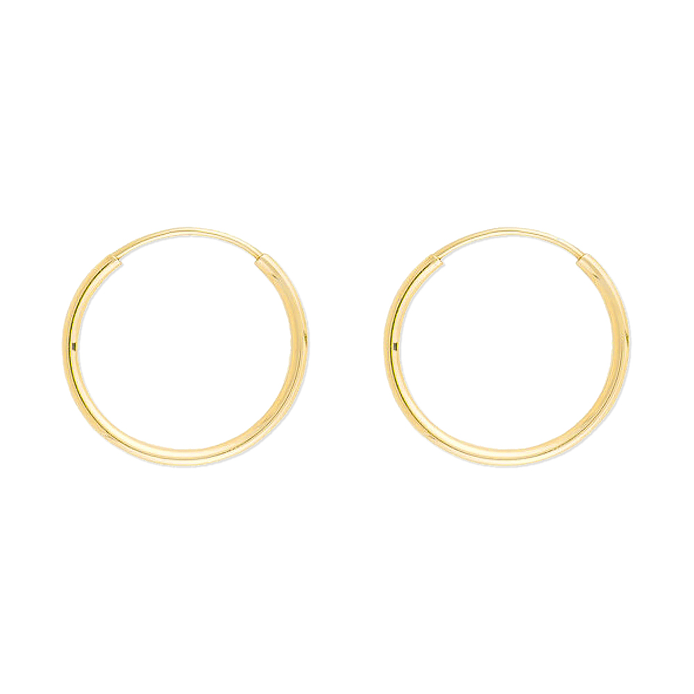 Aros Baño Oro 18k Argollas Tubo Perla Brillitos
