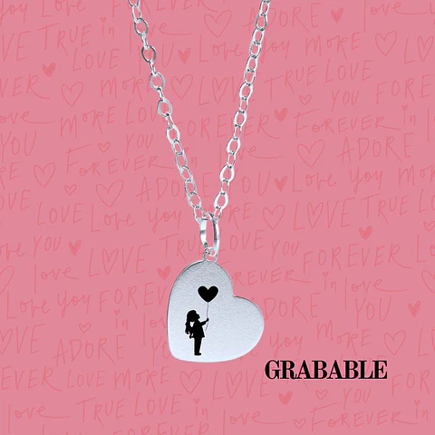 Cadena de Plata 925 & Corazón Inclinado Personalizable