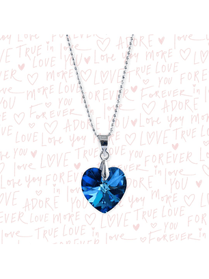 Collar De Plata & Corazon Cristal Swarovski