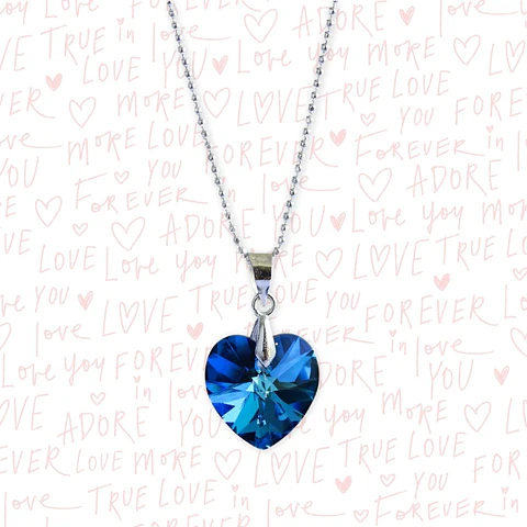 Collar De Plata & Corazon Cristal Swarovski