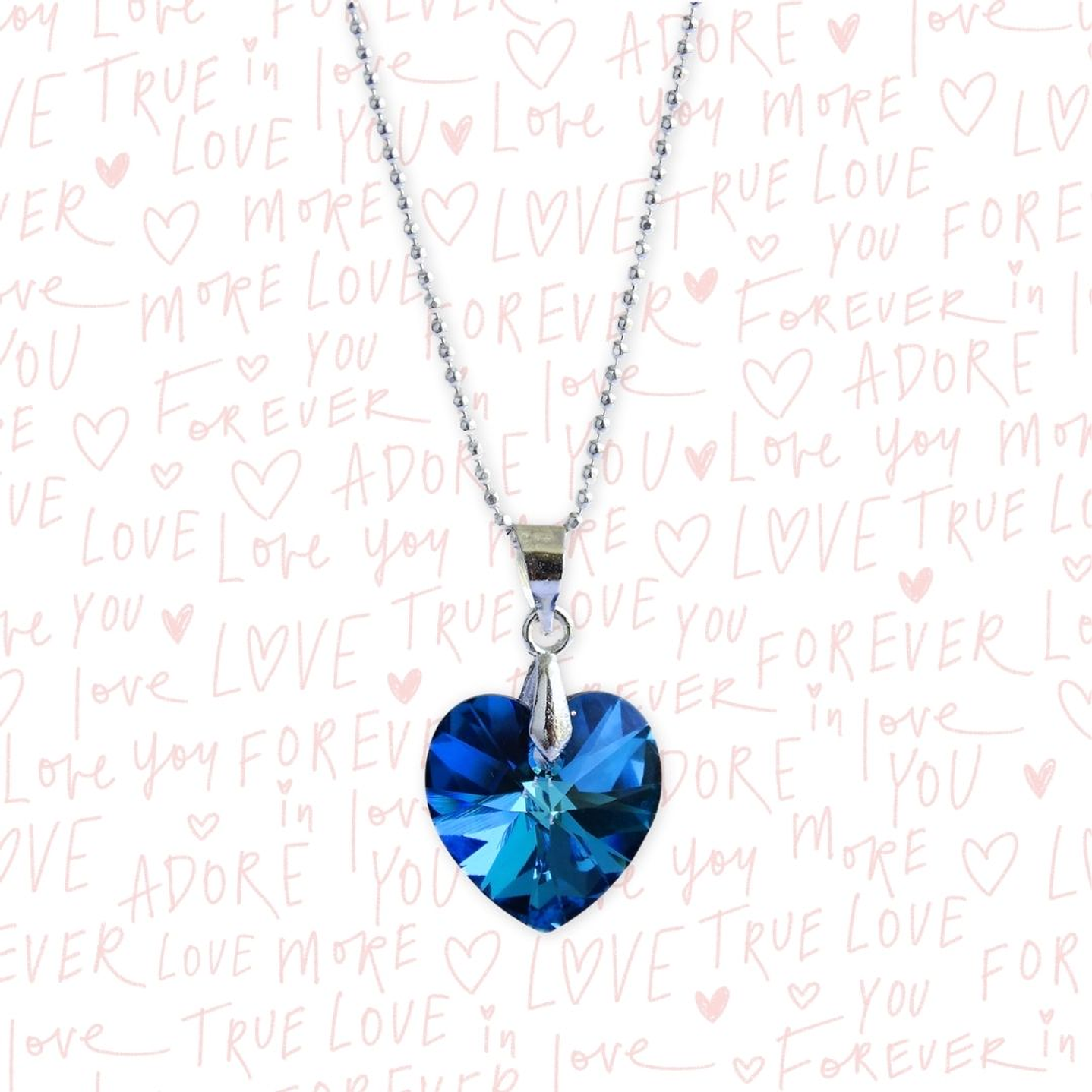 Collar De Plata & Corazon Cristal Swarovski 2