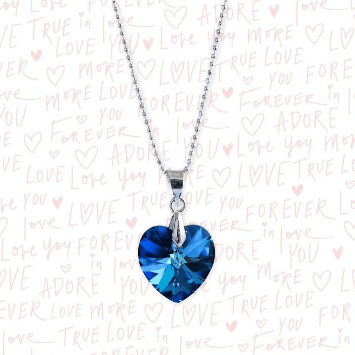 Collar De Plata & Corazon Cristal Swarovski 2