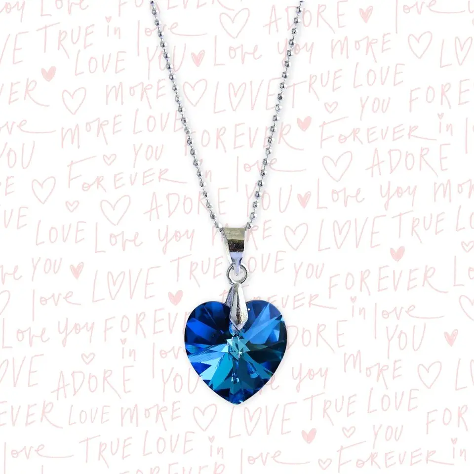 Collar De Plata & Corazon Cristal Swarovski 2