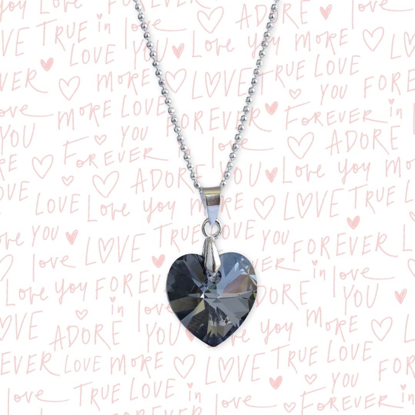 Collar De Plata & Corazon Cristal Swarovski 4