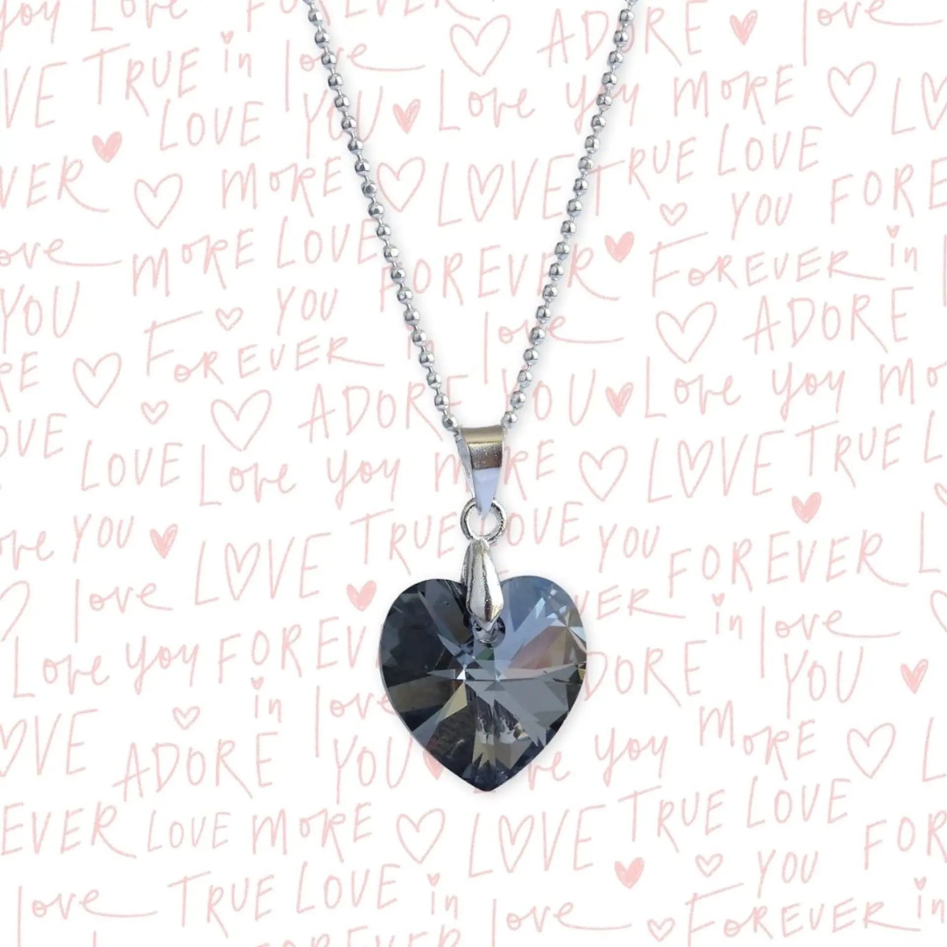 Collar De Plata & Corazon Cristal Swarovski 4