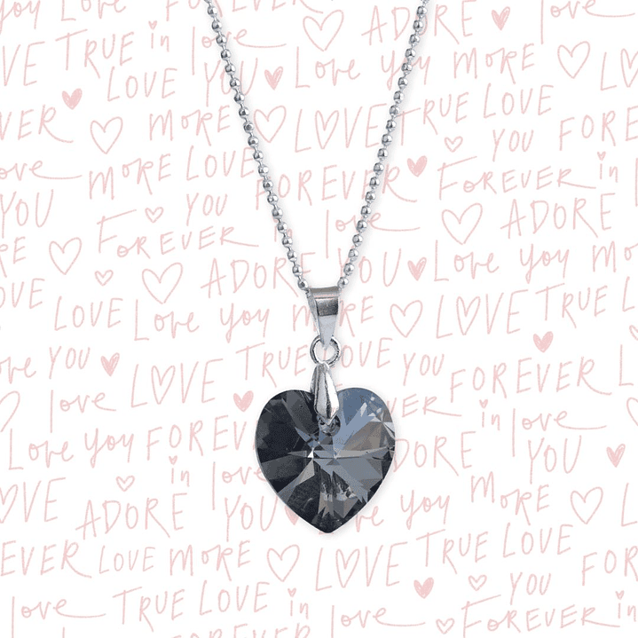 Collar De Plata & Corazon Cristal Swarovski 4