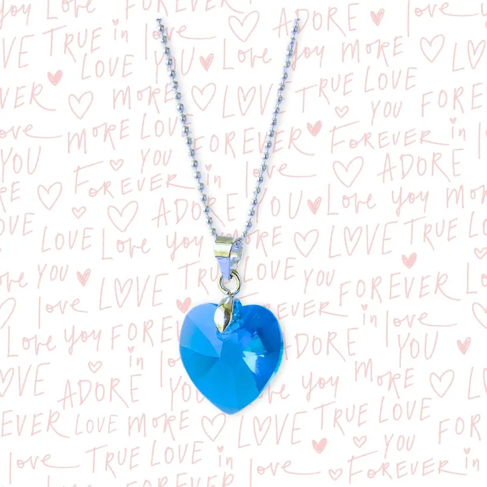 Collar De Plata & Corazon Cristal Swarovski 3