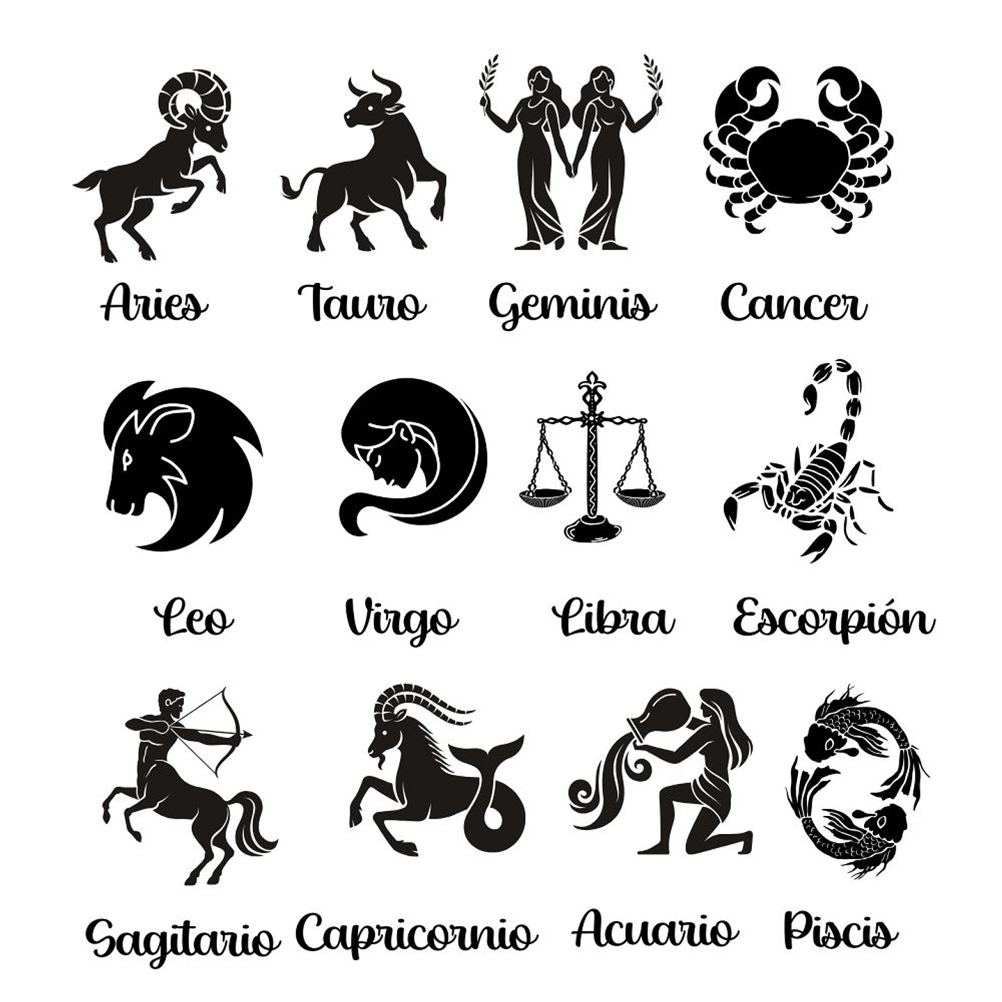 Collar Zodiaco Signos Horoscopo Plata 14