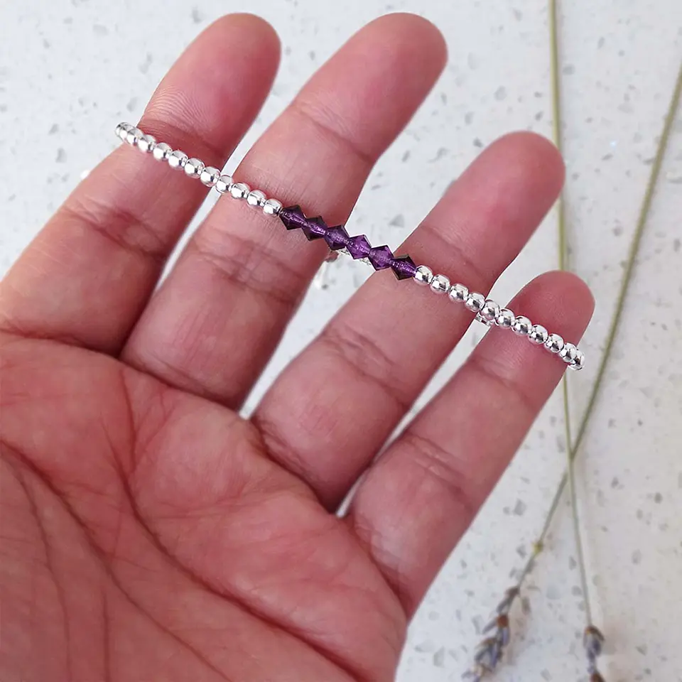 Pulsera Ajustable de Plata 925 con Cristales Swarovski 9