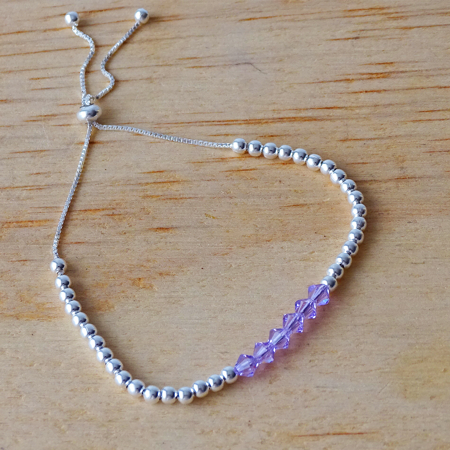 Pulsera Ajustable de Plata 925 con Cristales Swarovski 10