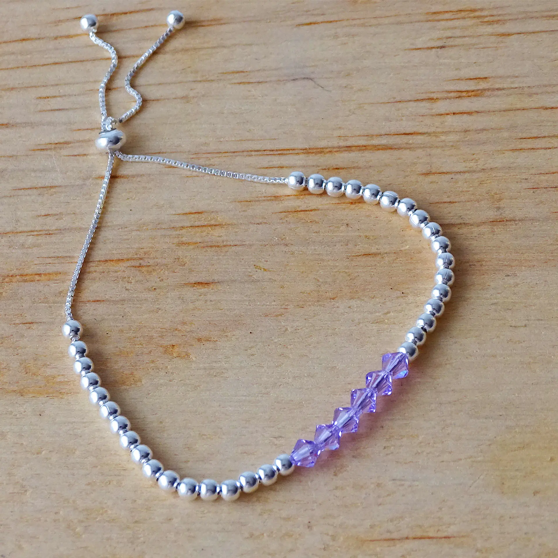 Pulsera Ajustable de Plata 925 con Cristales Swarovski 10