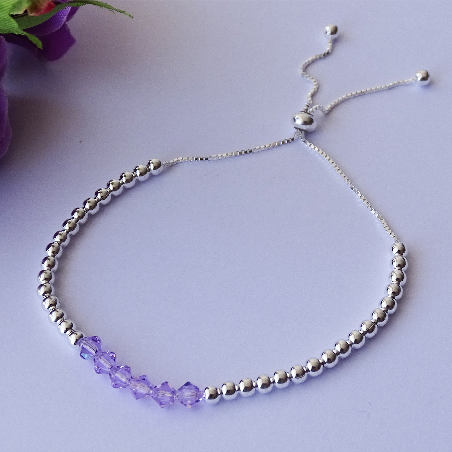 Pulsera Ajustable de Plata 925 con Cristales Swarovski 11