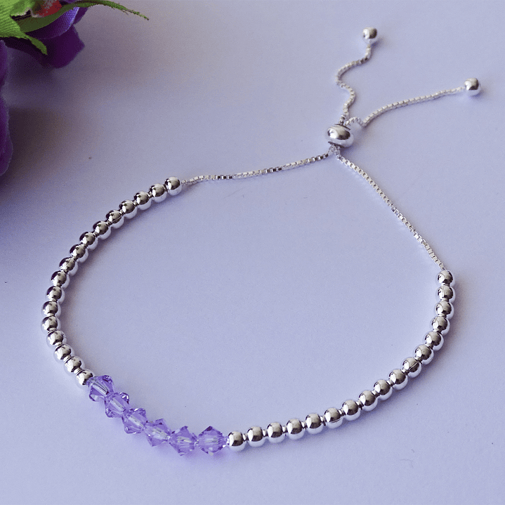 Pulsera Ajustable de Plata 925 con Cristales Swarovski 11