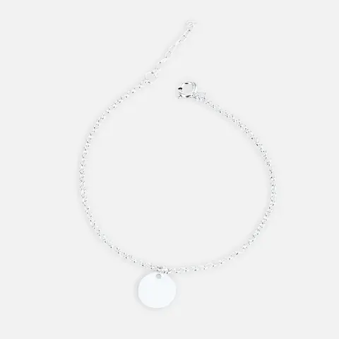 Pulsera De Plata con Medalla Personalizable