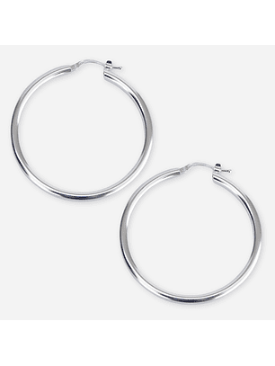 Aros De Plata 925 Argollas Gruesa 40mm 