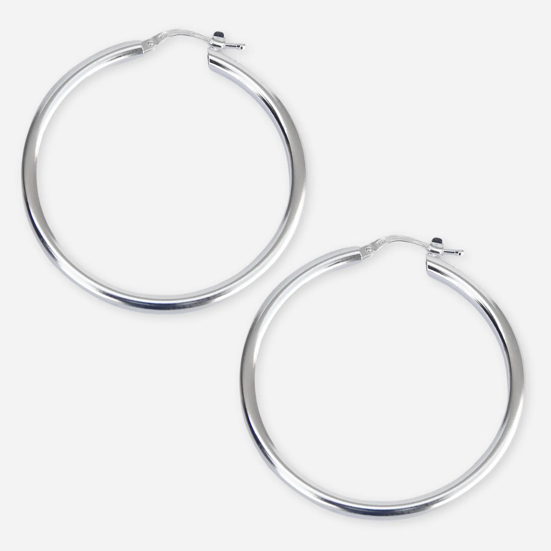 Aros De Plata 925 Argollas Gruesa 40mm  1